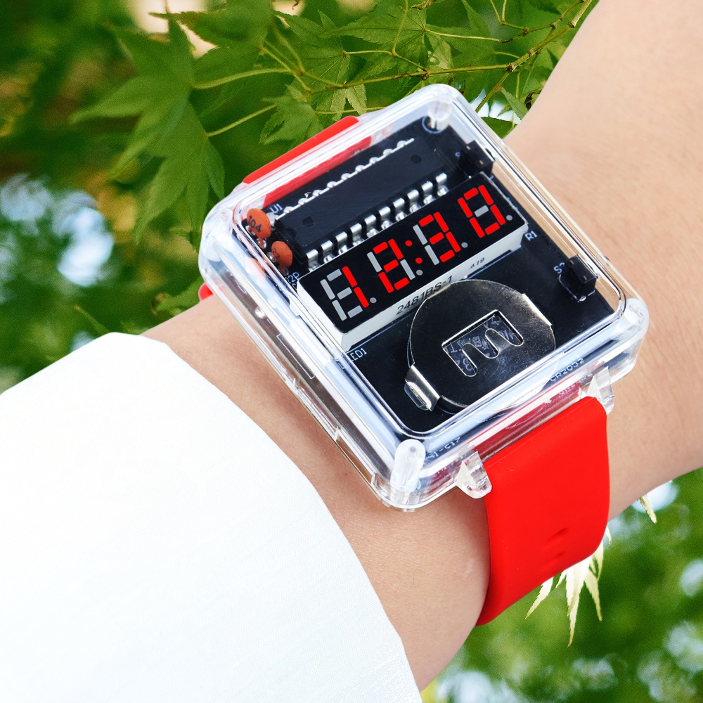 Regulator Display Watch - DIY LED 時計電子キット 0.28 インチ表示タイムチューブ時計ケースストラップ付き学習 DIY