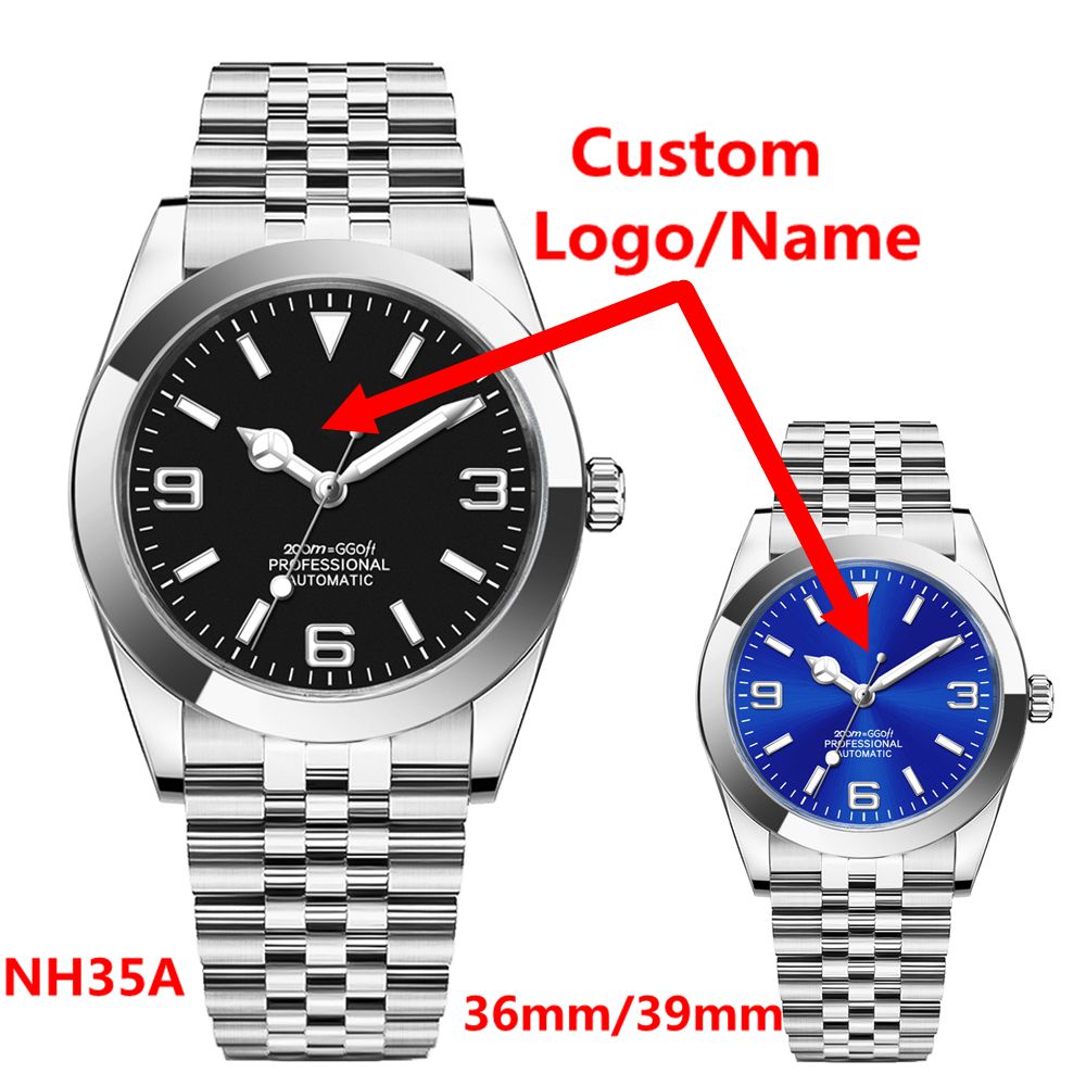 Luxury Watch Women - カスタムロゴ高級 NH35 腕時計女性男性腕時計 36 ミリメートル/39 ミリメートルジュブリーズ自動機械式腕時計サファイア