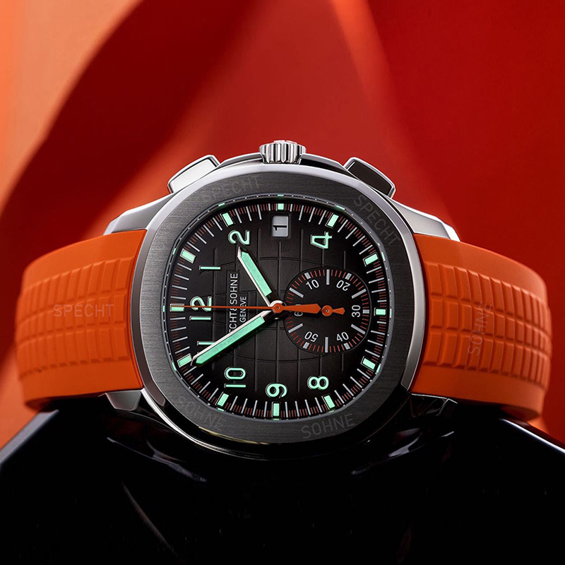 Luxury Watch Arabic - メンズクォーツ時計,カジュアルでファッショナブルなスポーツウェア,自動日付,オレンジ色のラバーストラップ,スチールクロノグラフ,発光,arabic,男性