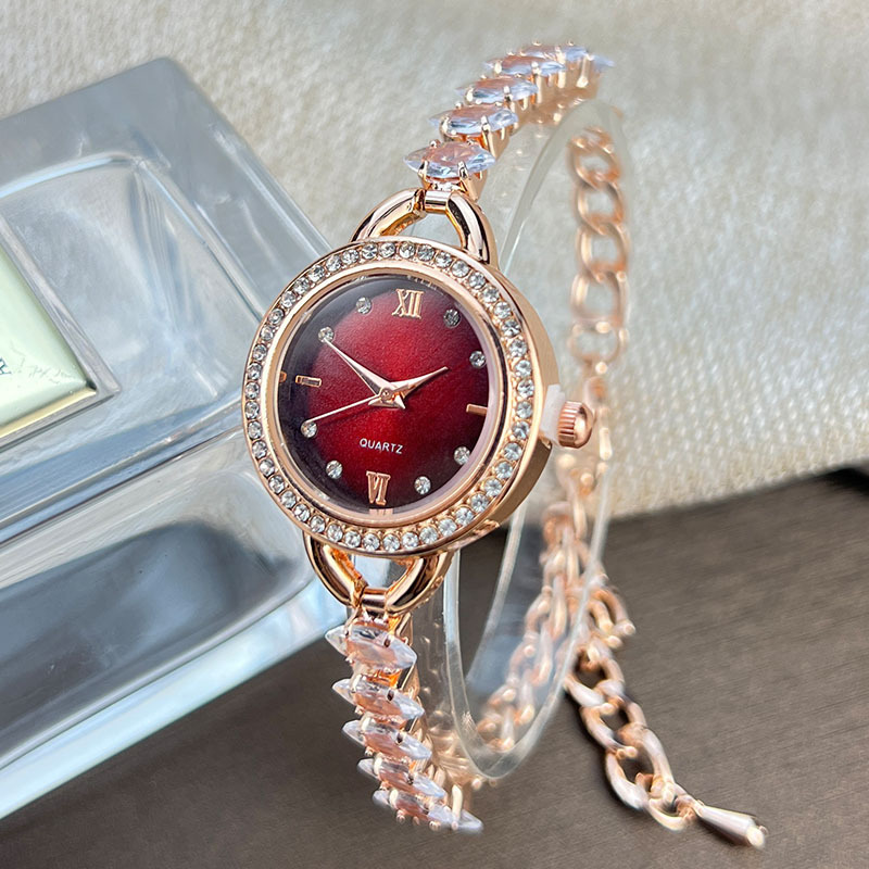 Luxury Watch Women - UTHAI CQ383 ファッショナブルな女性用腕時計ブレスレット、ダイヤモンド象嵌カラークォーツ時計、軽い高級時計ギフト、女性用腕時計