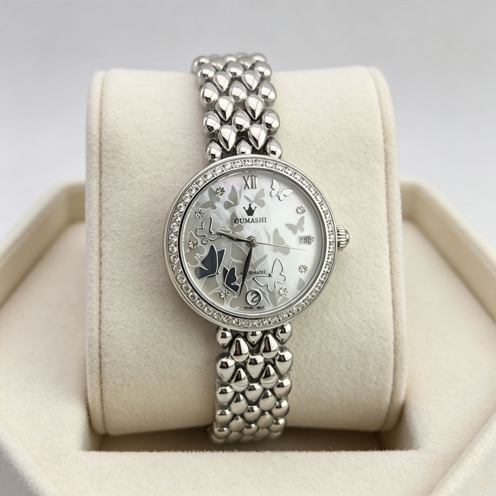 Luxury Watch Women - ミヨタ8215自動機械式ムーブメント搭載の高級レディースウォッチ、6時位置に日付表示、宝石ダイヤル、女性へのエレガントなギフトウォッチ