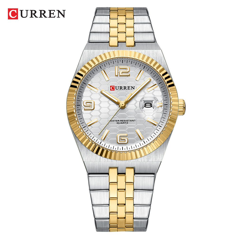 CURREN スタイリッシュなメンズクォーツ時計 ツートンカ - Luxury Watch Apple のレビューと価格
