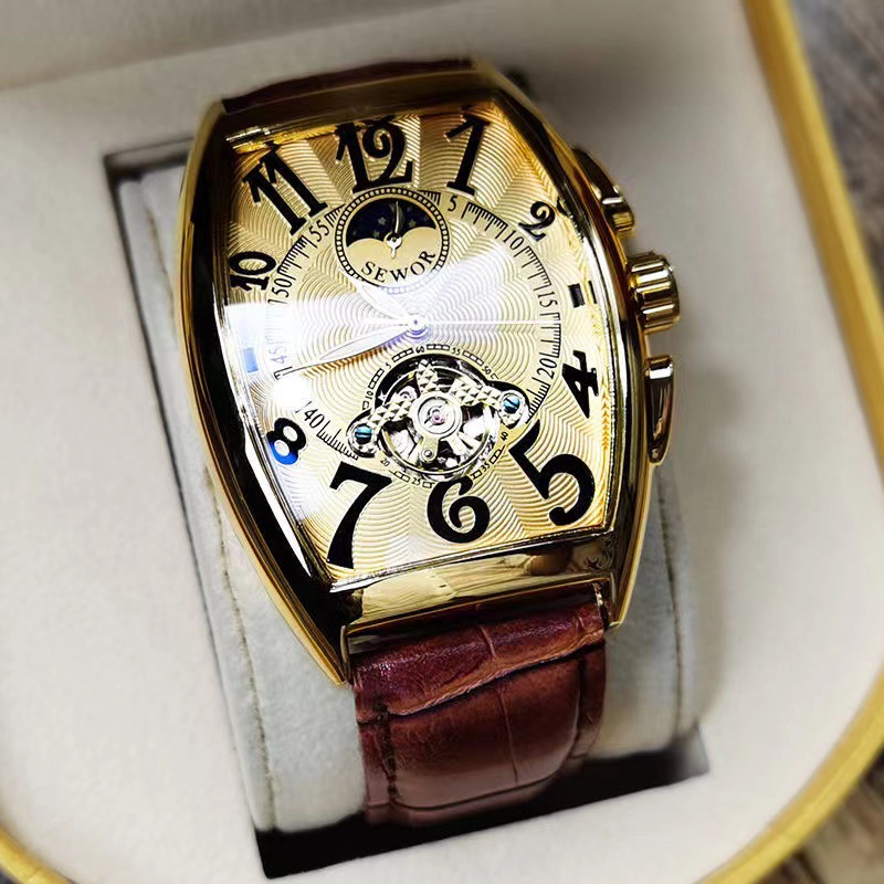Sewor-メンズメカニカル腕時計,ゴールドトゥールビヨンウ - Luxury Watch Arabic のレビューと価格