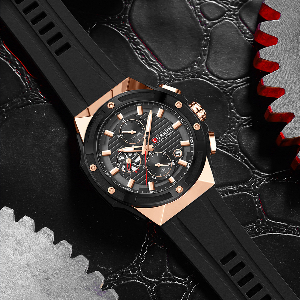 CURREN 8462 高級クォーツ製メンズ腕時計。シリコン - Luxury Watch Apple のレビューと価格