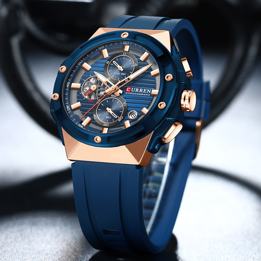 CURREN 8462 高級クォーツ製メンズ腕時計。シリコン - Luxury Watch Apple のレビューと価格
