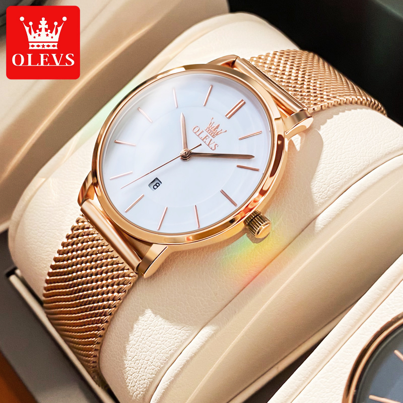 Olevs-レディースウォッチ,クォーツ,耐水性,ステンレス - Luxury Watch Packaging Box のレビューと価格