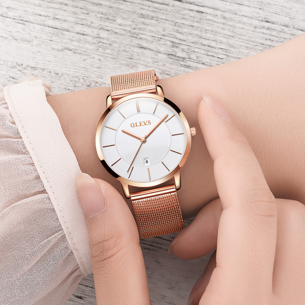 Olevs-レディースウォッチ,クォーツ,耐水性,ステンレス - Luxury Watch Packaging Box のレビューと価格