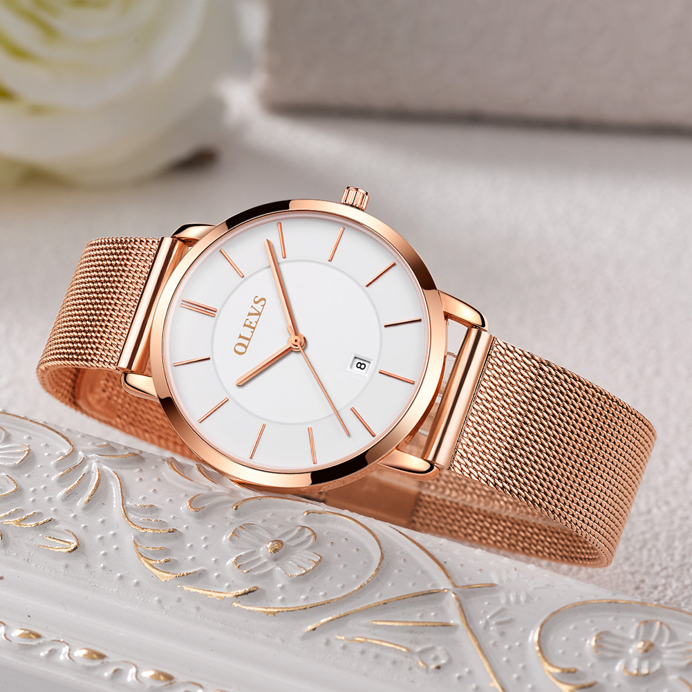 Olevs-レディースウォッチ,クォーツ,耐水性,ステンレス - Luxury Watch Packaging Box のレビューと価格