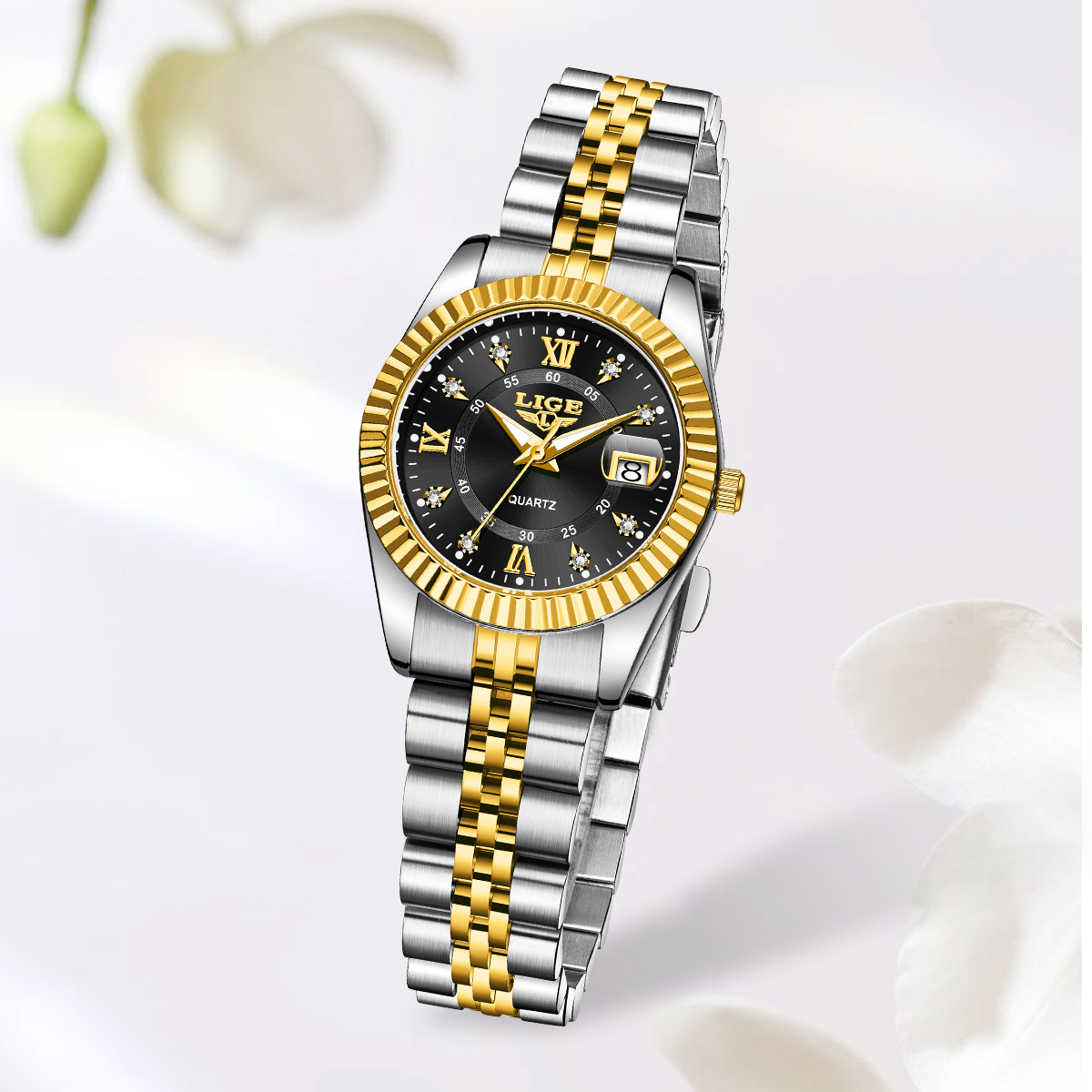 LIGE ファッションエレガントな女性のクォーツ腕時計クリエ - Luxury Watch Packaging Box のレビューと価格