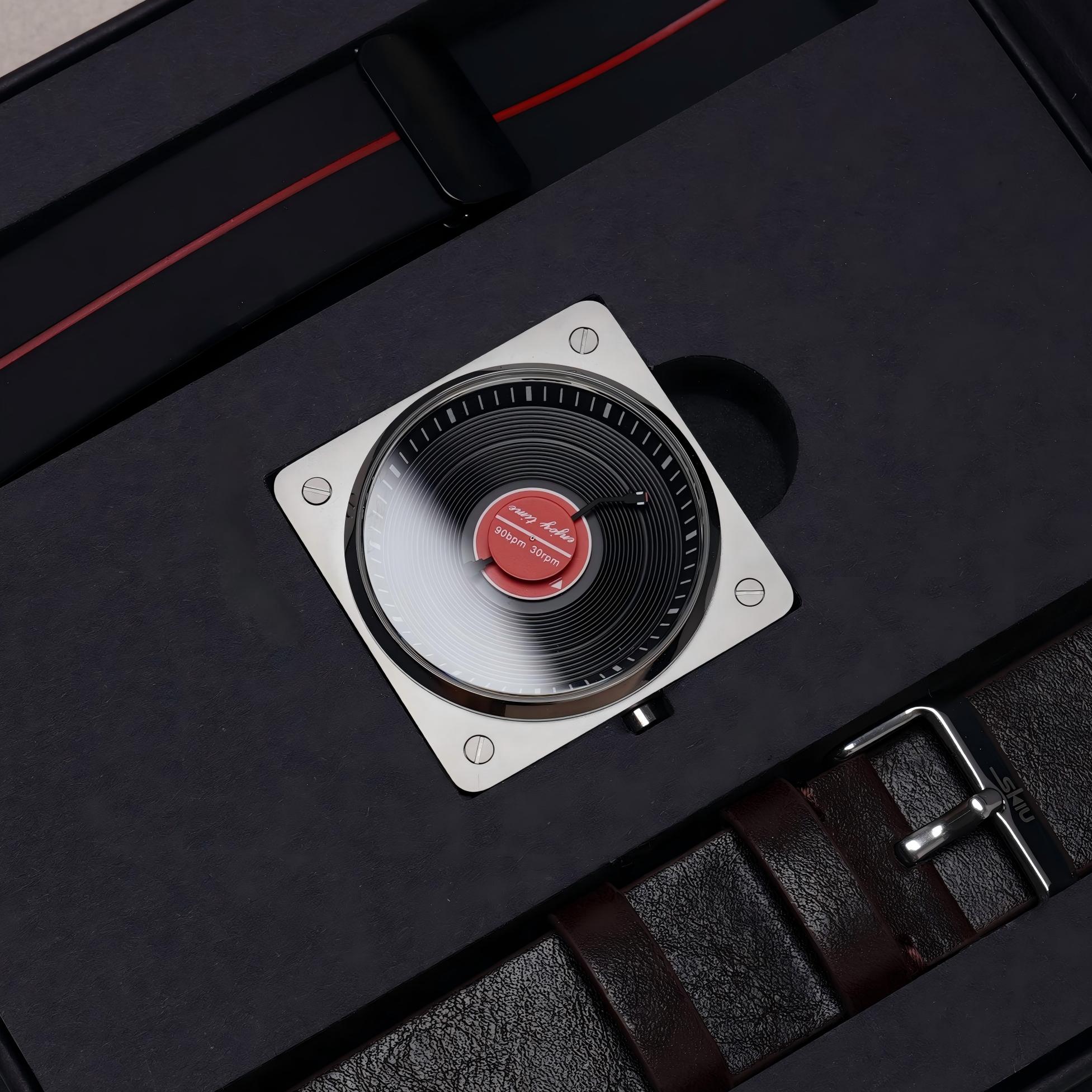 SKU ビニールレコードクォーツメンズ腕時計男性用ヴィンテー - Luxury Watch Holder For Men のレビューと価格