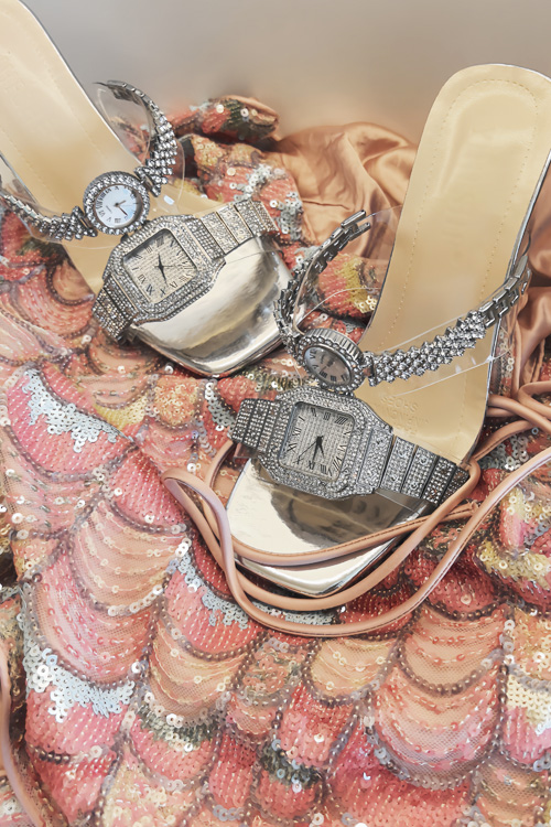 オリジナルデザインクリスタルウォッチハイヒールサンダルレディ - Luxury Watch Women のレビューと価格