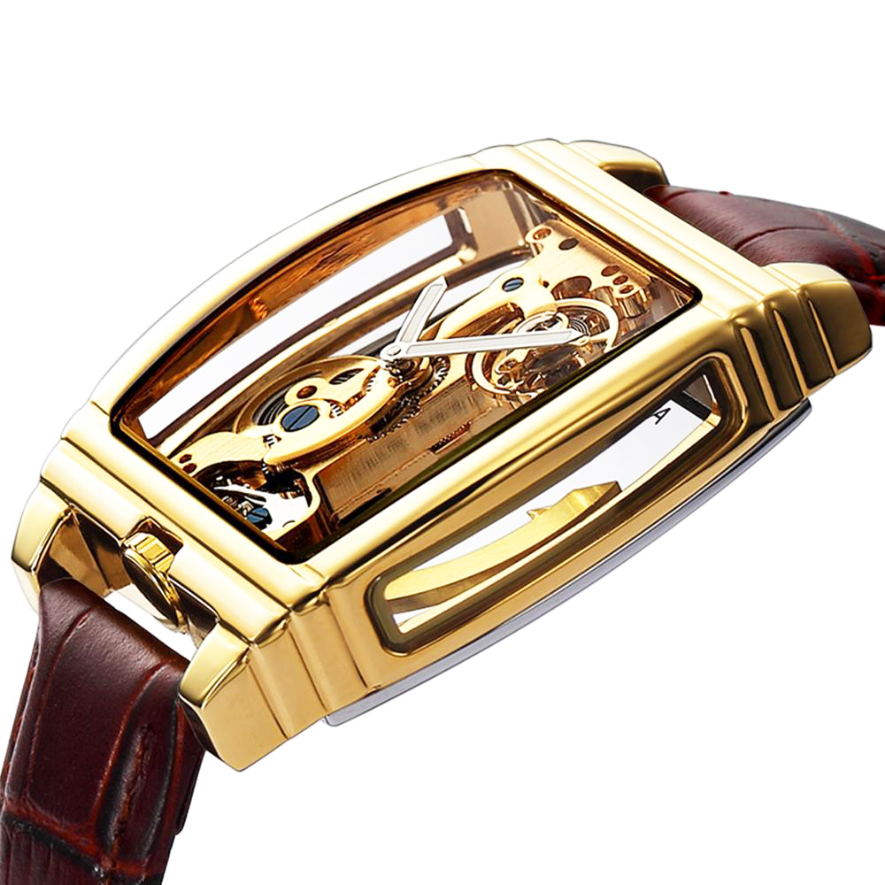 男性用透明自動機械式時計,トゥールビヨン,高級スケルトン,ゴ - Luxury Watch Arabic のレビューと価格