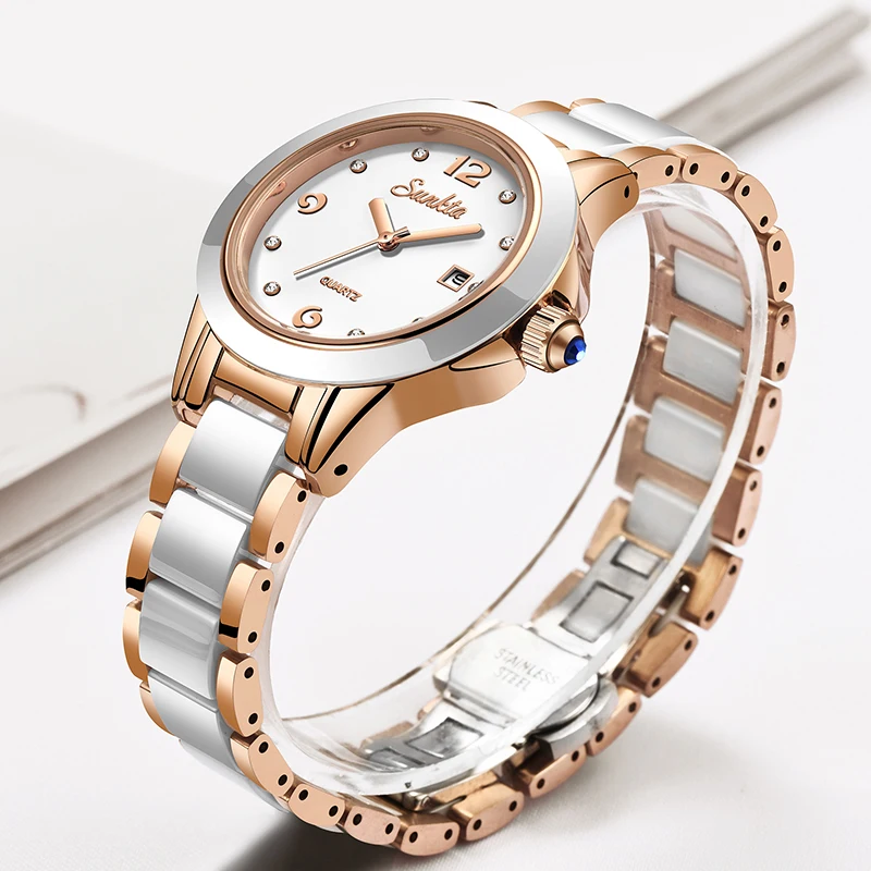 Sunkta ファッションカジュアルクォーツ女性腕時計エレガ - Luxury Watch Women のレビューと価格