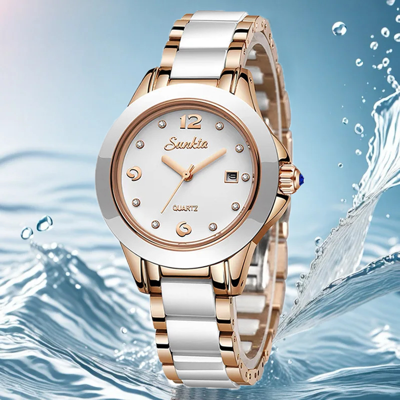 Sunkta ファッションカジュアルクォーツ女性腕時計エレガ - Luxury Watch Women のレビューと価格