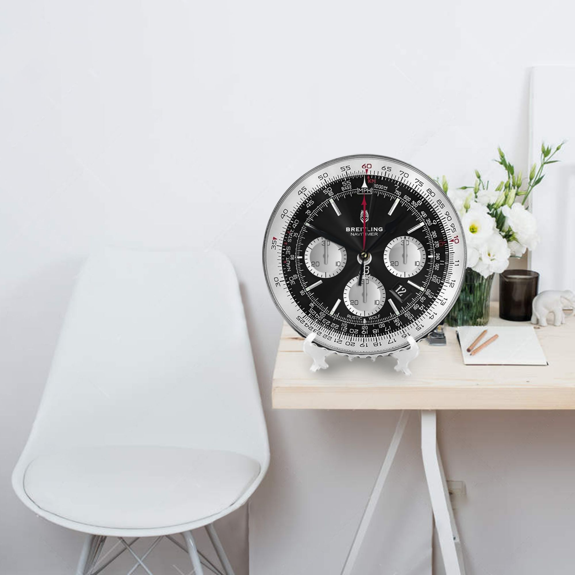 ブラック高級時計の文字盤壁時計部屋の装飾サイレントラウンド時 - Luxury Watch House のレビューと価格