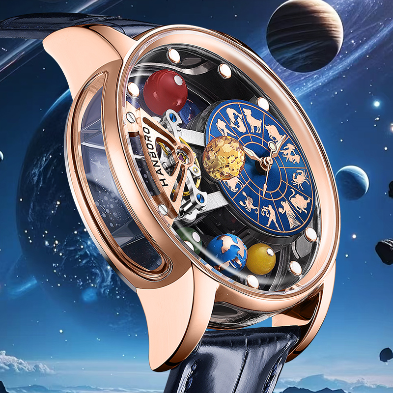 星空時計メンズスケルトン自動機械式高級星座ステンレス鋼立体ナ - Luxury Watch Arabic のレビューと価格