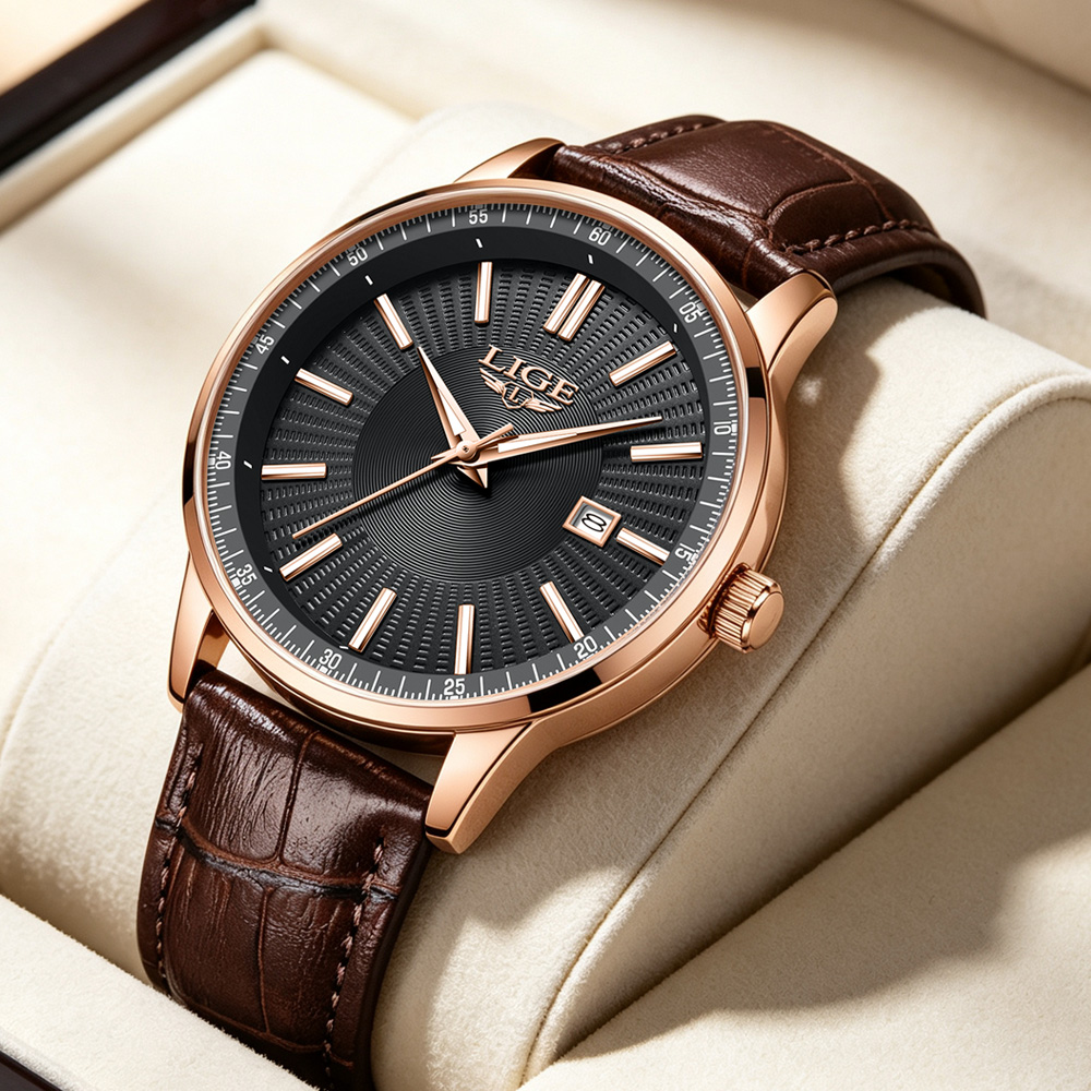 LIGEトップブランド高級メンズ腕時計 ビジネスレザー クォ - Luxury Watch Holder For Men のレビューと価格