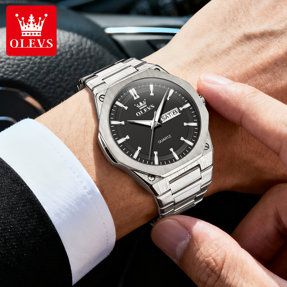 OLEVS 3733 メンズクォーツ腕時計 ナイトライト機能 - Luxury Watch Holder For Men のレビューと価格