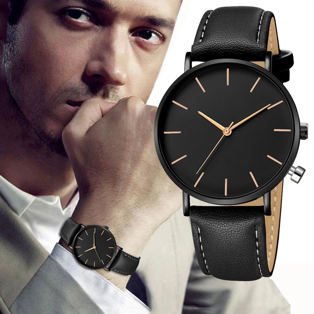 シンプルなアナログクォーツメンズ腕時計、高級ブランド、超薄型 - Luxury Watch Holder For Men のレビューと価格