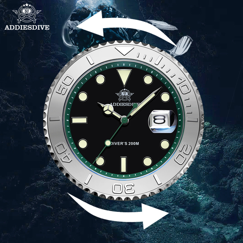 ADDIESDIVE メンズダイバーズウォッチ 200m防水 - Rolex Watch Submariner のレビューと価格